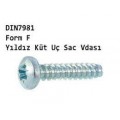 DIN 7981 F ISO 7049 YILDIZ SİLİNDİR BAŞLI KÜT UÇLU SAC VİDAS