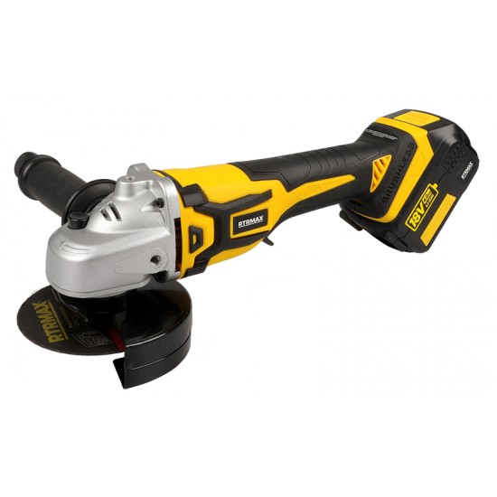 AKÜLÜ AVUÇ TAŞLAMA 115MM, 18V, 2X4Ah AKÜ (KÖMÜRSÜZ) RTRMAX X-LION